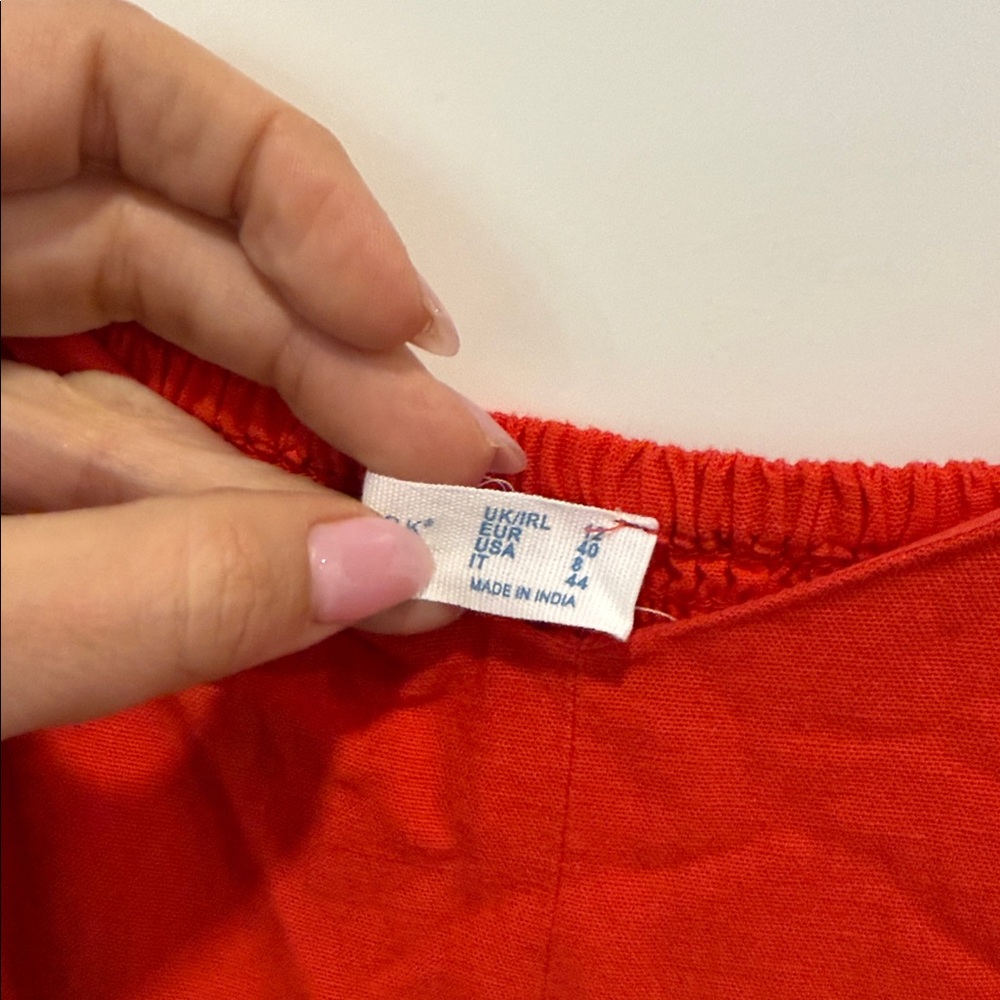 Primark Red Puff Sleeve Midi Dress size 8 - Picture 6 of 9